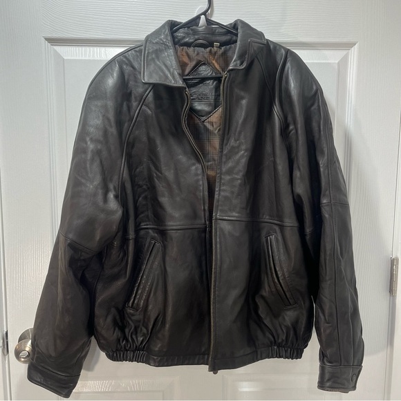 Vintage Roundtree & Yorke Leather Bomber Jacket Aviator Full Zip Black Vtg L - Picture 12 of 12